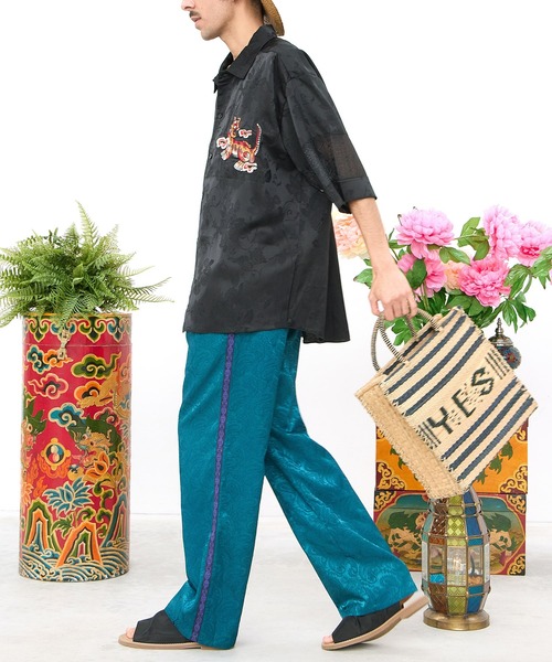 チャイハネ（チャイハネ）の「【チャイハネ】サテンレイMEN'Sパンツ（その他パンツ・メンズ・ブラック/ベージュ/グリーン・FREE）」の8枚目の写真