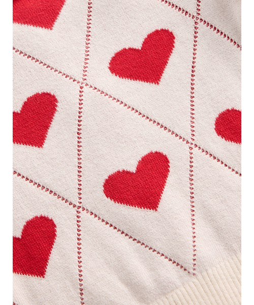 GAP（ギャップ）の「ラッフルフリル襟 ニットカーディガン コーデセット (ベビー)（カーディガン/ボレロ・キッズ・ホワイト×レッド・70cm/80ｃｍ/90cm/60cm）」の3枚目の写真