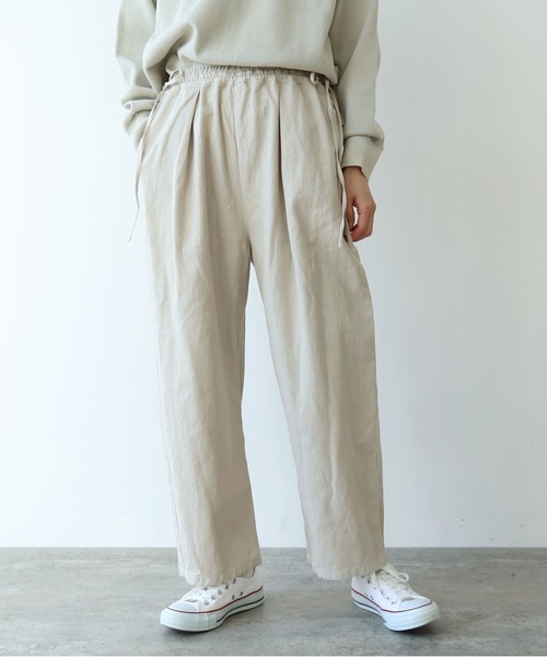yuni（ユニ　）の「強撚organic cotton hemp drawstrings cocoon パンツ（その他パンツ・レディース・ブラック/ライラック/ベージュ・FREE）」の3枚目の写真