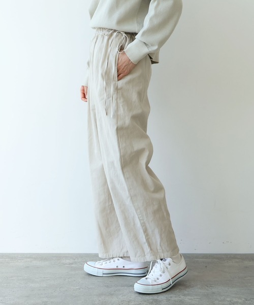 yuni（ユニ　）の「強撚organic cotton hemp drawstrings cocoon パンツ（その他パンツ・レディース・ブラック/ライラック/ベージュ・FREE）」の16枚目の写真