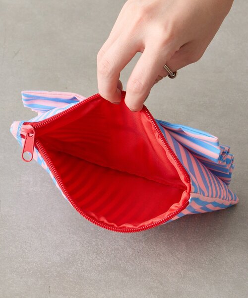 BIRTHDAY BAR（バースデイバー）の「ストライプコットンポーチM（ポーチ・レディース・ブルー/ピンク・0）」の6枚目の写真