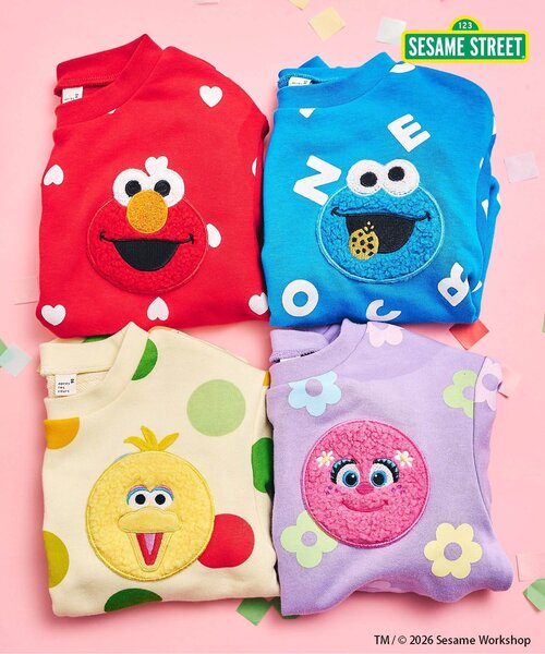 セサミストリート 総柄ポケットトレーナー（スウェット）｜SESAME