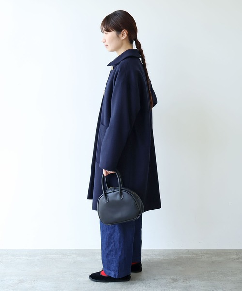 bulle de savon(ビュルデサボン)の「△super100 ビーバー ステンカラーコート(ステンカラーコート・レディース・ネイビー・FREE)」の8枚目の写真