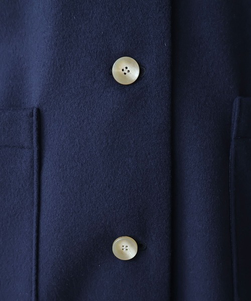 bulle de savon(ビュルデサボン)の「△super100 ビーバー ステンカラーコート(ステンカラーコート・レディース・ネイビー・FREE)」の17枚目の写真