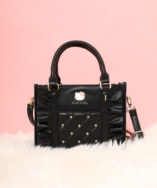 sanrio(サンリオ)の「RBサンリオ合皮フリルプレート2WAY ショルダー(ショルダーバッグ・レディース・ブラック系/ブラック系1/サックスブルー系・FREE)」の2枚目の写真