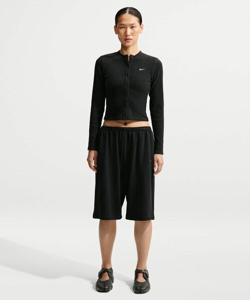 NIKE（ナイキ）の「ナイキ スポーツウェア チル ニット ウィメンズ スリム ワイドリブ カーディガン / Nike Sportswear Chill Knit Women's Slim Wide-Ribbed Cardigan IF0235-010 Black（カーディガン/ボレロ・レディース・ブラック・XL/L/XS/S/M）」の16枚目の写真