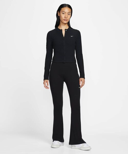 NIKE（ナイキ）の「ナイキ スポーツウェア チル ニット ウィメンズ スリム ワイドリブ カーディガン / Nike Sportswear Chill Knit Women's Slim Wide-Ribbed Cardigan IF0235-010 Black（カーディガン/ボレロ・レディース・ブラック・XL/L/XS/S/M）」の14枚目の写真