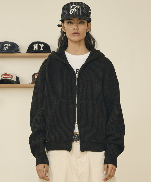 TAKEASY(テイクイージー)の「ウールクロップニットフード集業(ブラック)(ニット/セーター・メンズ・その他・LARGE/MEDIUM/SMALL)」の2枚目の写真