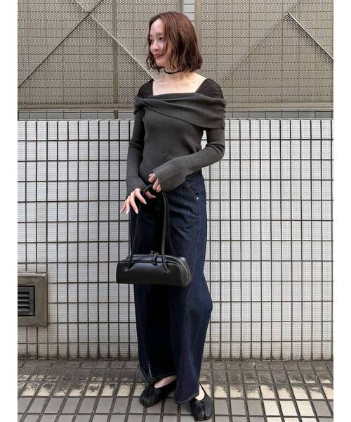 LAGUNAMOON(ラグナムーン)の「チュールコンビオフショルニットプルオーバー(ニット/セーター・レディース・アイボリー/ブラック/ブラウン・FREE)」の21枚目の写真