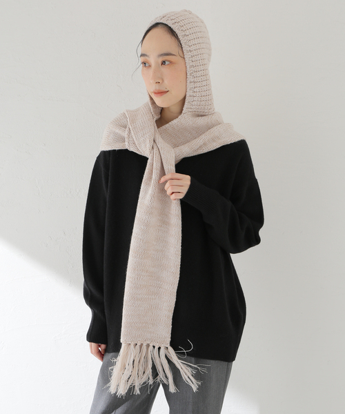 PULP/417EDIFICE(パルプフォーワンセブンエディフィス)の「Margarines / マーガリンズ EX HOODED SCARF(マフラー・レディース・アイボリー・FREE)」の2枚目の写真