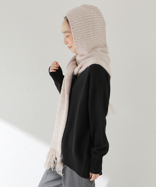 PULP/417EDIFICE(パルプフォーワンセブンエディフィス)の「Margarines / マーガリンズ EX HOODED SCARF(マフラー・レディース・アイボリー・FREE)」の3枚目の写真