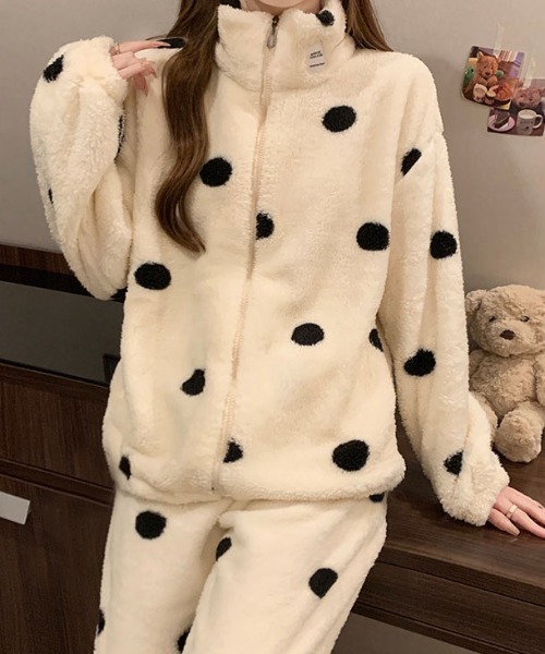 WEGO（ウィゴー）の「WEGO/ドット柄もこもこジップルームウェア上下セット（ルームウェア/パジャマ・レディース・その他1・LARGE/MEDIUM）」の15枚目の写真