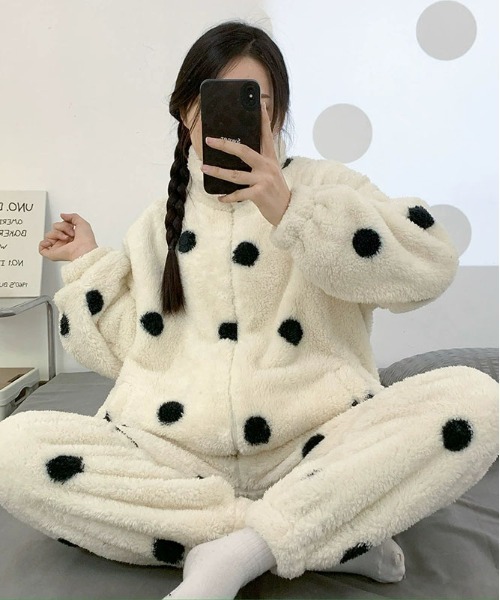 WEGO（ウィゴー）の「WEGO/ドット柄もこもこジップルームウェア上下セット（ルームウェア/パジャマ・レディース・その他1・LARGE/MEDIUM）」の18枚目の写真