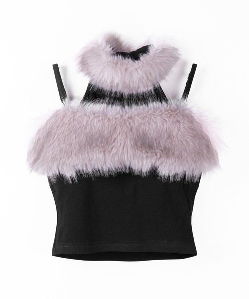me+em select(ミームセレクト)の「【 3color 】ファードッキングストラップトップス / fur docking strap tops(その他トップス・レディース・ピンク/ブラック/ホワイト・FREE)」の22枚目の写真