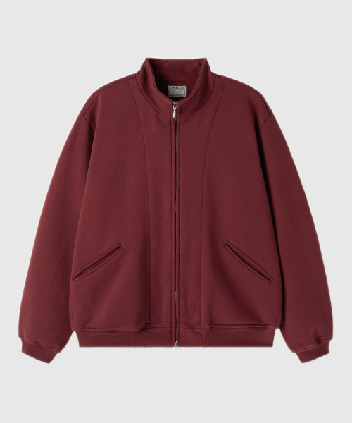 TIMELESS SPORTSWEAR(タイムレススポーツウェア)の「Heavy Sweat Track Jacket - Old Burgundy(ナイロンジャケット・メンズ・その他・1/2/3)」の1枚目の写真