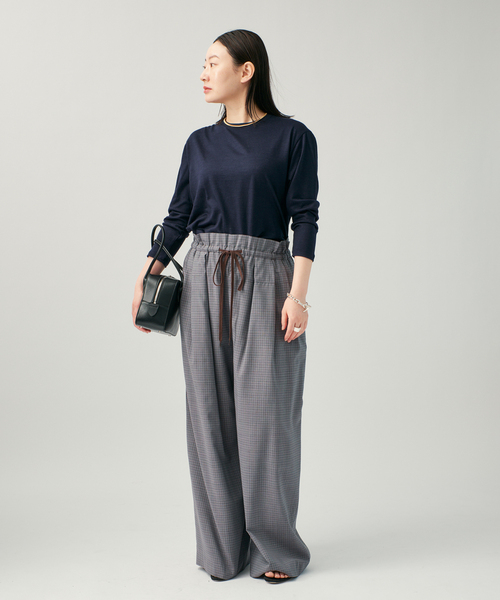 VERMEIL par iena(ヴェルメイユパーイエナ)の「WOOL JERSEY クルーネックロングスリーブプルオーバー(Tシャツ/カットソー・レディース・ネイビー/ボルドー/ブラウン・FREE)」の8枚目の写真