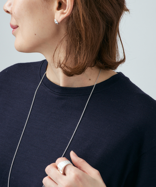 VERMEIL par iena(ヴェルメイユパーイエナ)の「WOOL JERSEY クルーネックロングスリーブプルオーバー(Tシャツ/カットソー・レディース・ネイビー/ボルドー/ブラウン・FREE)」の18枚目の写真