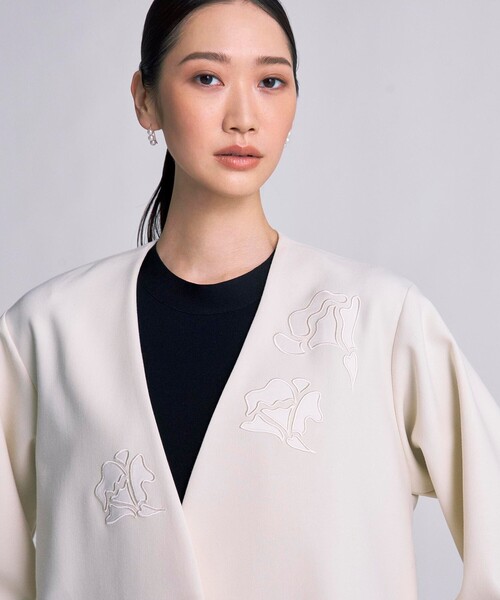 新品♡EFFE BEAMS✨Vネック　ノーカラージャケット バイカラージャケット 新品♡EFFE BEAMS✨Vネック ノーカラージャケット バイカラー