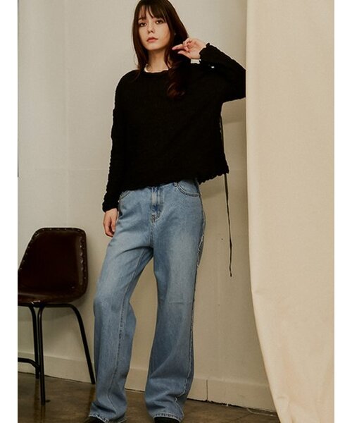 Sorry,Too Much Love(ソーリートゥーマッチラブ)の「Seine Pleats Drop Shoulder Top_Black(シャツ/ブラウス・レディース・その他・FREE)」の2枚目の写真