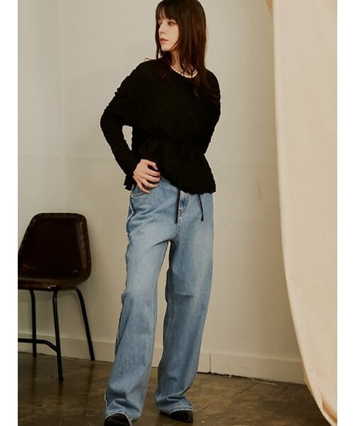 Sorry,Too Much Love(ソーリートゥーマッチラブ)の「Seine Pleats Drop Shoulder Top_Black(シャツ/ブラウス・レディース・その他・FREE)」の5枚目の写真