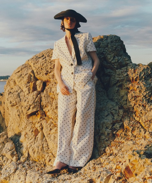 LOULOU WILLOUGHBY】リネン混ドットワイドパンツ（その他パンツ