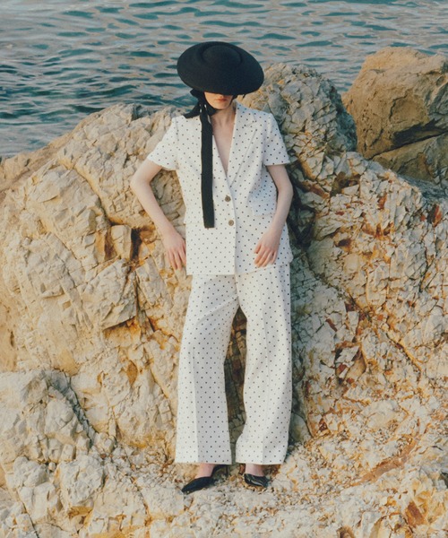 LOULOU WILLOUGHBY】リネン混ドットワイドパンツ（その他パンツ
