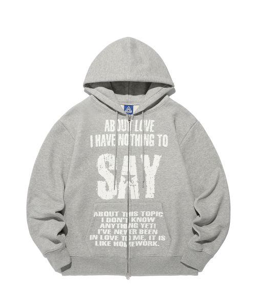 ISTKUNST(イストクンスト)の「SAY HOOD ZIP UP_GREY(IK2EFMM484A)(パーカー・レディース・グレー・S/M/L)」の2枚目の写真