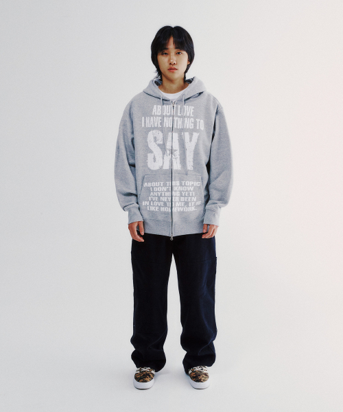 ISTKUNST(イストクンスト)の「SAY HOOD ZIP UP_GREY(IK2EFMM484A)(パーカー・レディース・グレー・S/M/L)」の6枚目の写真