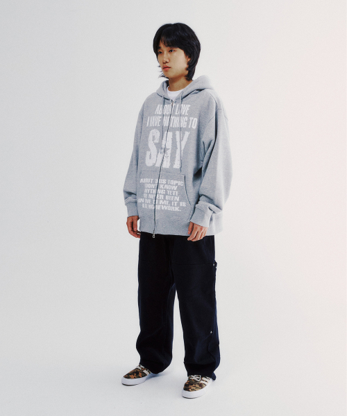 ISTKUNST(イストクンスト)の「SAY HOOD ZIP UP_GREY(IK2EFMM484A)(パーカー・レディース・グレー・S/M/L)」の7枚目の写真