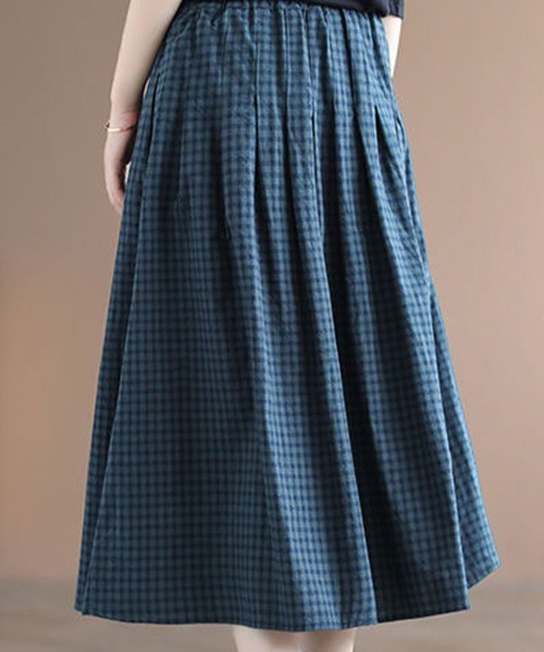 SallyLunn(サリーラン)の「ギャザーチェックスカート(スカート・レディース・ブラック/ブルー・MEDIUM/LARGE)」の5枚目の写真