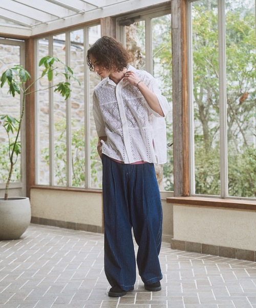 CASPER JOHN（キャスパージョン）の「Triple docking lace shirts/トリプルドッキングレースシャツ（シャツ/ブラウス・メンズ・ブラック/ホワイト・SMALL/X-SMALL/MEDIUM/LARGE）」の6枚目の写真