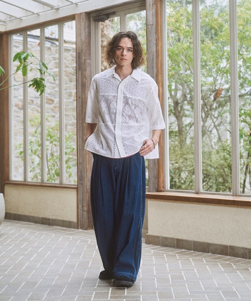 CASPER JOHN（キャスパージョン）の「Triple docking lace shirts/トリプルドッキングレースシャツ（シャツ/ブラウス・メンズ・ブラック/ホワイト・SMALL/X-SMALL/MEDIUM/LARGE）」の7枚目の写真