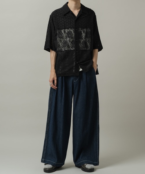 CASPER JOHN（キャスパージョン）の「Triple docking lace shirts/トリプルドッキングレースシャツ（シャツ/ブラウス・メンズ・ブラック/ホワイト・SMALL/X-SMALL/MEDIUM/LARGE）」の14枚目の写真