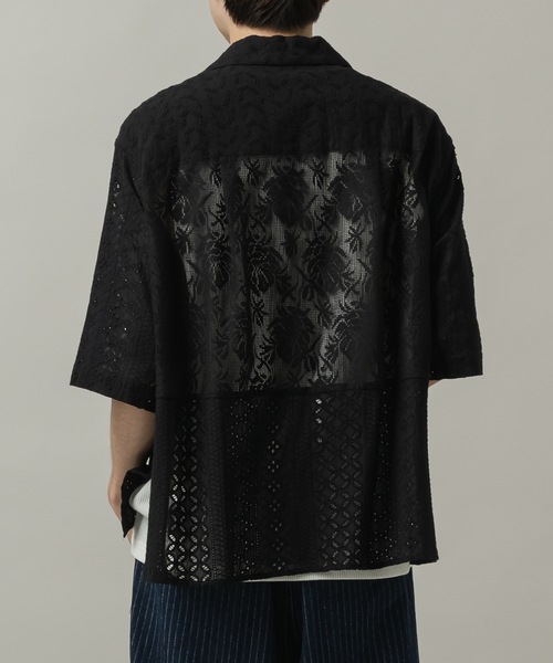 CASPER JOHN（キャスパージョン）の「Triple docking lace shirts/トリプルドッキングレースシャツ（シャツ/ブラウス・メンズ・ブラック/ホワイト・SMALL/X-SMALL/MEDIUM/LARGE）」の12枚目の写真