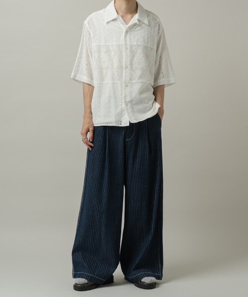 CASPER JOHN（キャスパージョン）の「Triple docking lace shirts/トリプルドッキングレースシャツ（シャツ/ブラウス・メンズ・ブラック/ホワイト・SMALL/X-SMALL/MEDIUM/LARGE）」の18枚目の写真