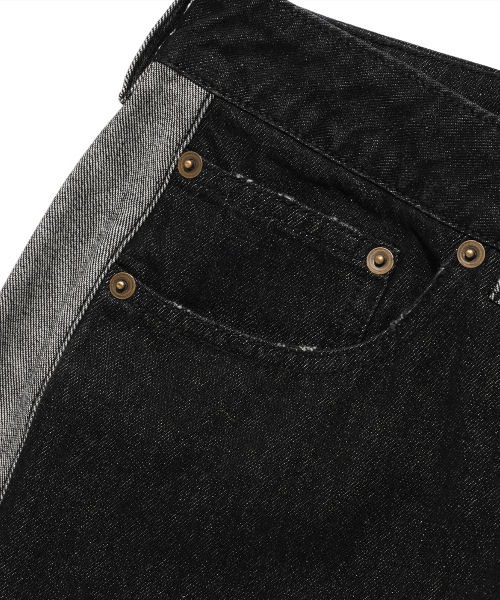 NICE GHOST CLUB(ナイスゴーストクラブ)の「SIDE PANEL BOOTSCUT JEANS_BLACK(NG2FSUD102A)(デニムパンツ・レディース・ブラック・S/M/L)」の4枚目の写真