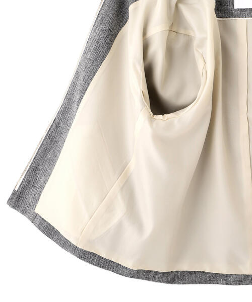 human woman（ヒューマンウーマン）の「◆リングツィードノーカラーブルゾン（ブルゾン・レディース・ネイビー/グレー・MEDIUM）」の12枚目の写真