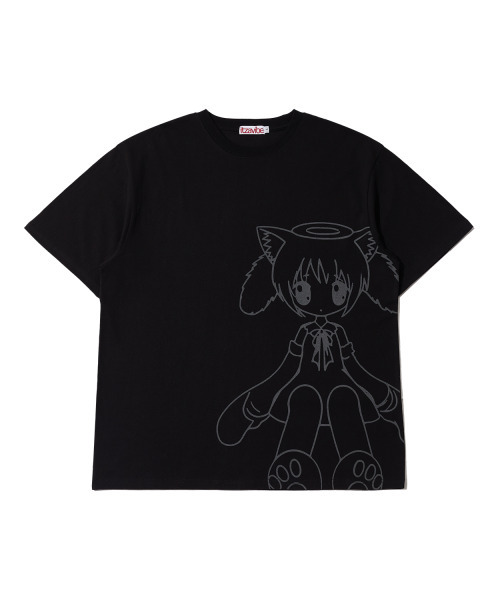 ITZAVIBE(イッザバイブ)の「CAT GIRL T SHIRT - BLACK(Tシャツ/カットソー・レディース・その他・ONE SIZE)」の1枚目の写真