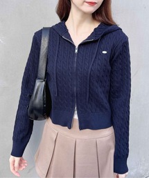 INGNI | プレート付ケーブルニットパーカー(パーカー)