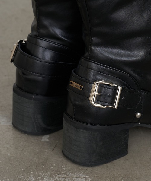 RAY CASSIN(レイカズン)の「ベルト付ロングブーツ(ブーツ・レディース・キャメル/ブラック・S/M/L)」の6枚目の写真