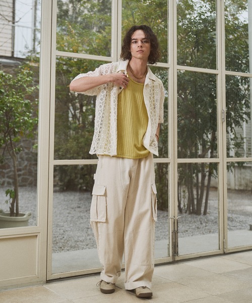 CASPER JOHN(キャスパージョン)の「Folklore lace shirts/フォークロアレースシャツ(シャツ/ブラウス・メンズ・ブラック/アイボリー・LARGE/MEDIUM/SMALL/X-SMALL)」の5枚目の写真