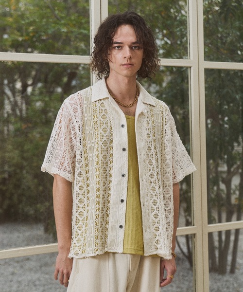 CASPER JOHN(キャスパージョン)の「Folklore lace shirts/フォークロアレースシャツ(シャツ/ブラウス・メンズ・ブラック/アイボリー・LARGE/MEDIUM/SMALL/X-SMALL)」の3枚目の写真