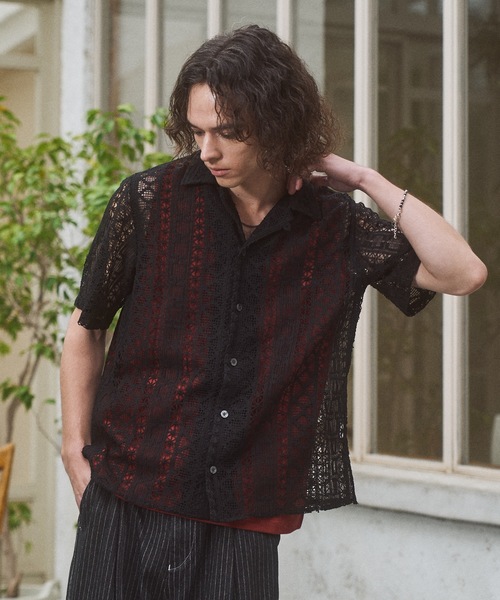 CASPER JOHN(キャスパージョン)の「Folklore lace shirts/フォークロアレースシャツ(シャツ/ブラウス・メンズ・ブラック/アイボリー・LARGE/MEDIUM/SMALL/X-SMALL)」の8枚目の写真