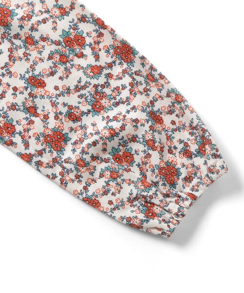 Boribon(ボリボン)の「ナインチェ・プチフルールラッフルカラー総柄Tシャツ(Tシャツ/カットソー・キッズ・ブルー/レッド・80/90/100/110/120)」の9枚目の写真