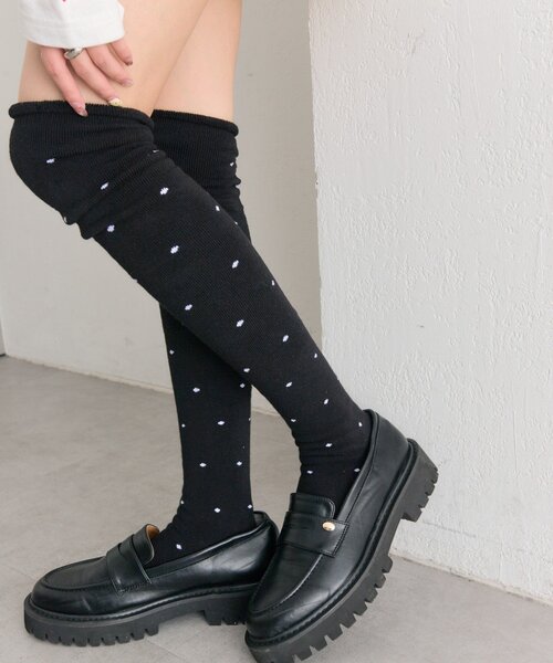 mystic（ミスティック）の「ドットハイソックス（ソックス/靴下・レディース・ブラック/オフホワイト・FREE）」の15枚目の写真