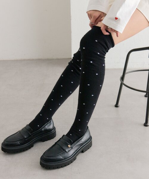 mystic（ミスティック）の「ドットハイソックス（ソックス/靴下・レディース・ブラック/オフホワイト・FREE）」の17枚目の写真