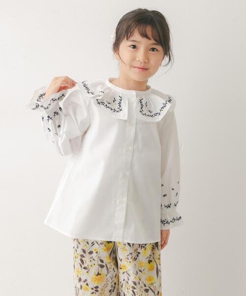 URBAN RESEARCH DOORS(アーバンリサーチドアーズ)の「『150サイズあり』フリルカラー刺繍ブラウス(KIDS)(シャツ/ブラウス・キッズ・オフホワイト/ブルー・150/135/120)」の6枚目の写真