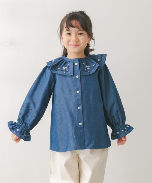 URBAN RESEARCH DOORS(アーバンリサーチドアーズ)の「『150サイズあり』フリルカラー刺繍ブラウス(KIDS)(シャツ/ブラウス・キッズ・オフホワイト/ブルー・150/135/120)」の12枚目の写真