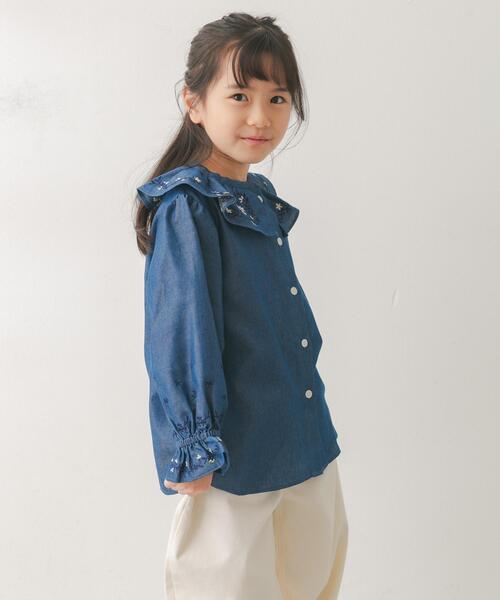 URBAN RESEARCH DOORS(アーバンリサーチドアーズ)の「『150サイズあり』フリルカラー刺繍ブラウス(KIDS)(シャツ/ブラウス・キッズ・オフホワイト/ブルー・150/135/120)」の13枚目の写真