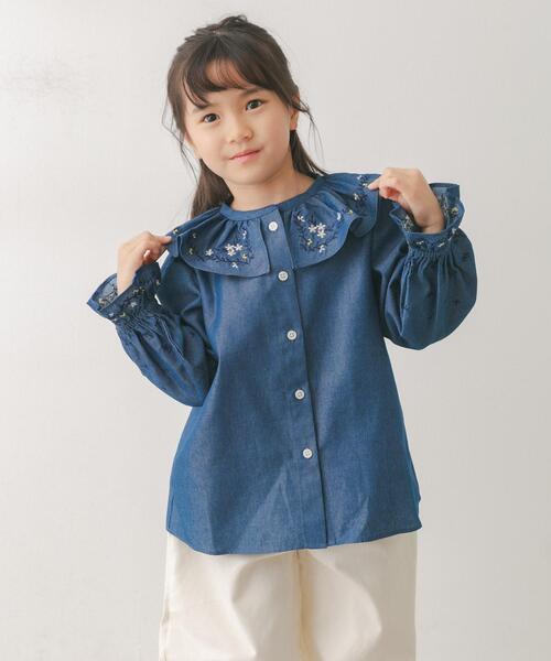 URBAN RESEARCH DOORS(アーバンリサーチドアーズ)の「『150サイズあり』フリルカラー刺繍ブラウス(KIDS)(シャツ/ブラウス・キッズ・オフホワイト/ブルー・150/135/120)」の14枚目の写真